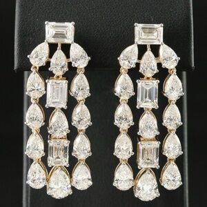 Elegant Gold and Silver Drop Earrings